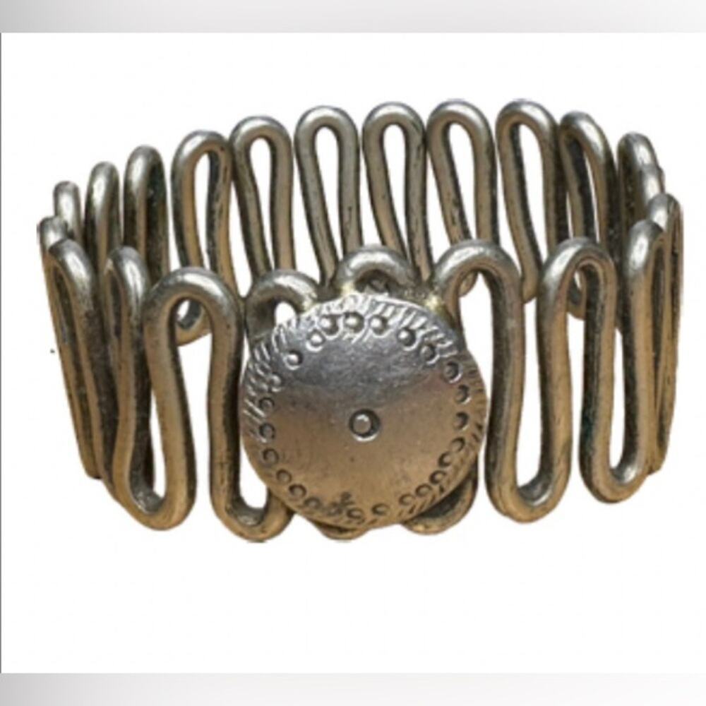 Tribal Bazaar Silver-Tone Arm Cuff Bracelet Adjustable Afghani Bellydance Armlet